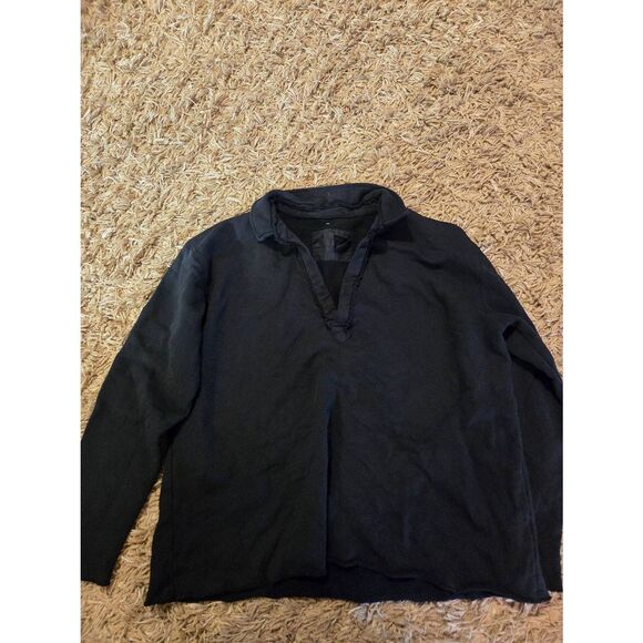 Frank&Eileen Patrick Popover Henley triple fleece in Black sz XL - Picture 2 of 6